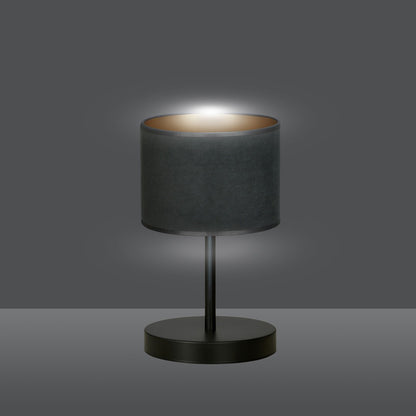 Stolní lampa HILDE LN1 – černá, černé textilní stínidlo
