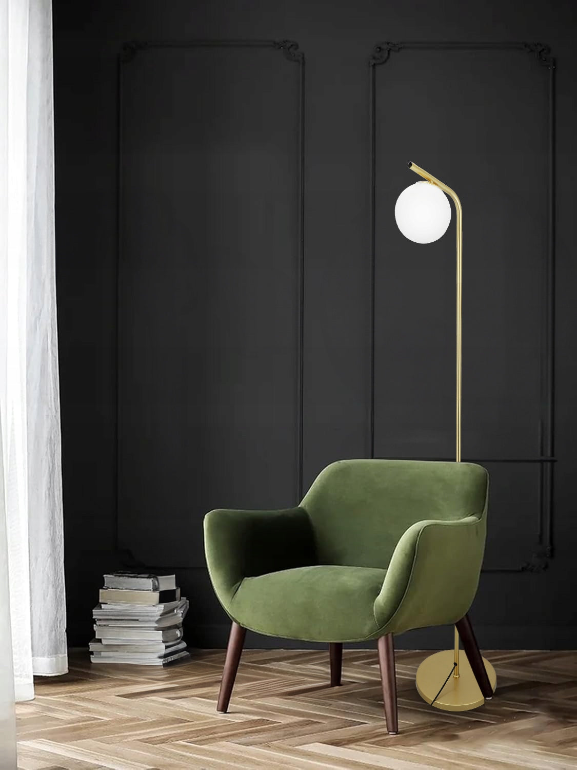 Zlatá stojací lampa G9