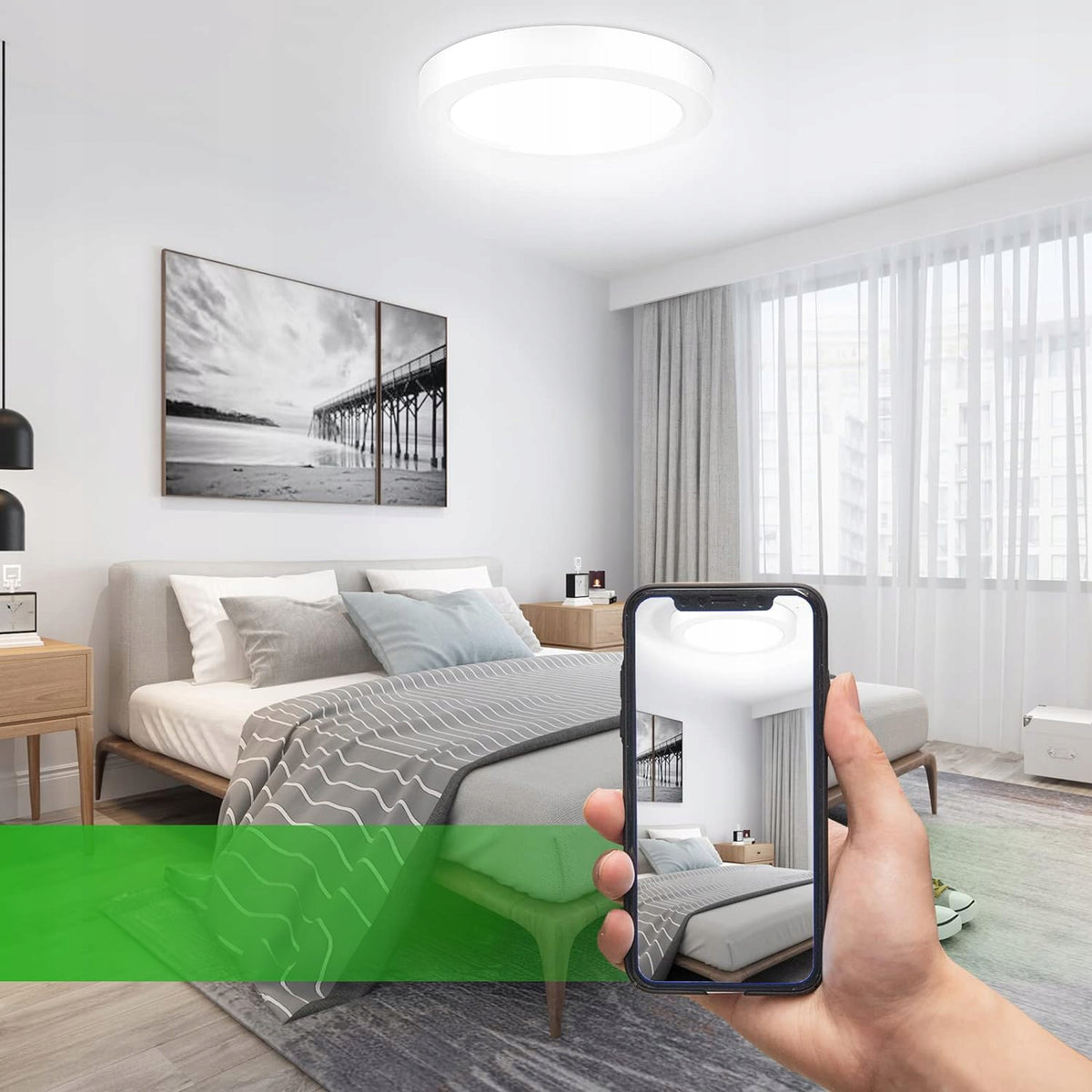 Bílé kulaté stropní LED svítidlo 18 W