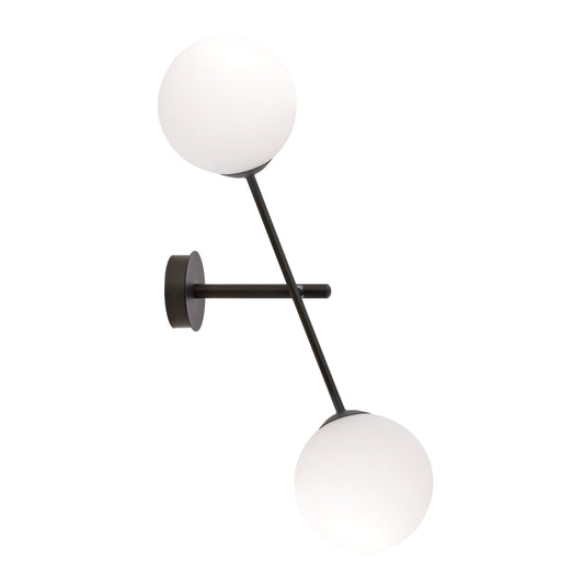 Nástěnné svítidlo LINEAR K2 – černé, opálové sklo