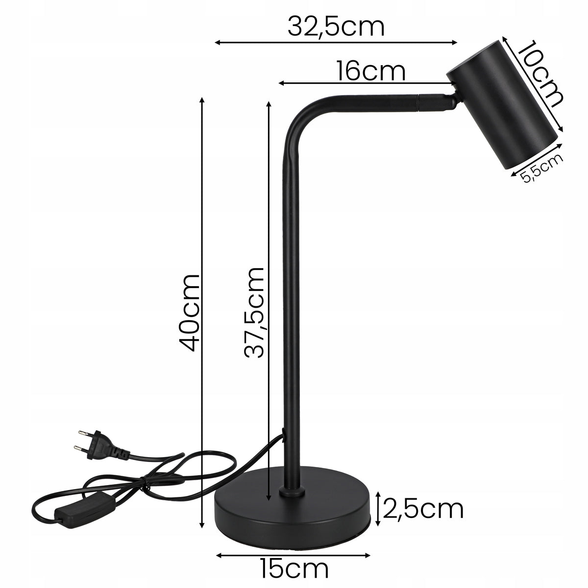 Stolní lampa GU10, nastavitelná