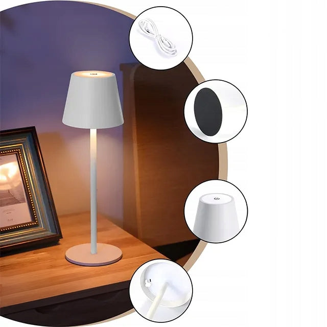 LED stolní lampa, s dotykovým ovládáním, 3 režimy barvy světla