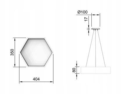 Kancelářské závěsné LED svítidlo 40 cm