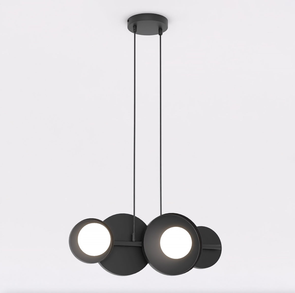 Závěsné svítidlo MODEL 4 – černé, bílé sklo