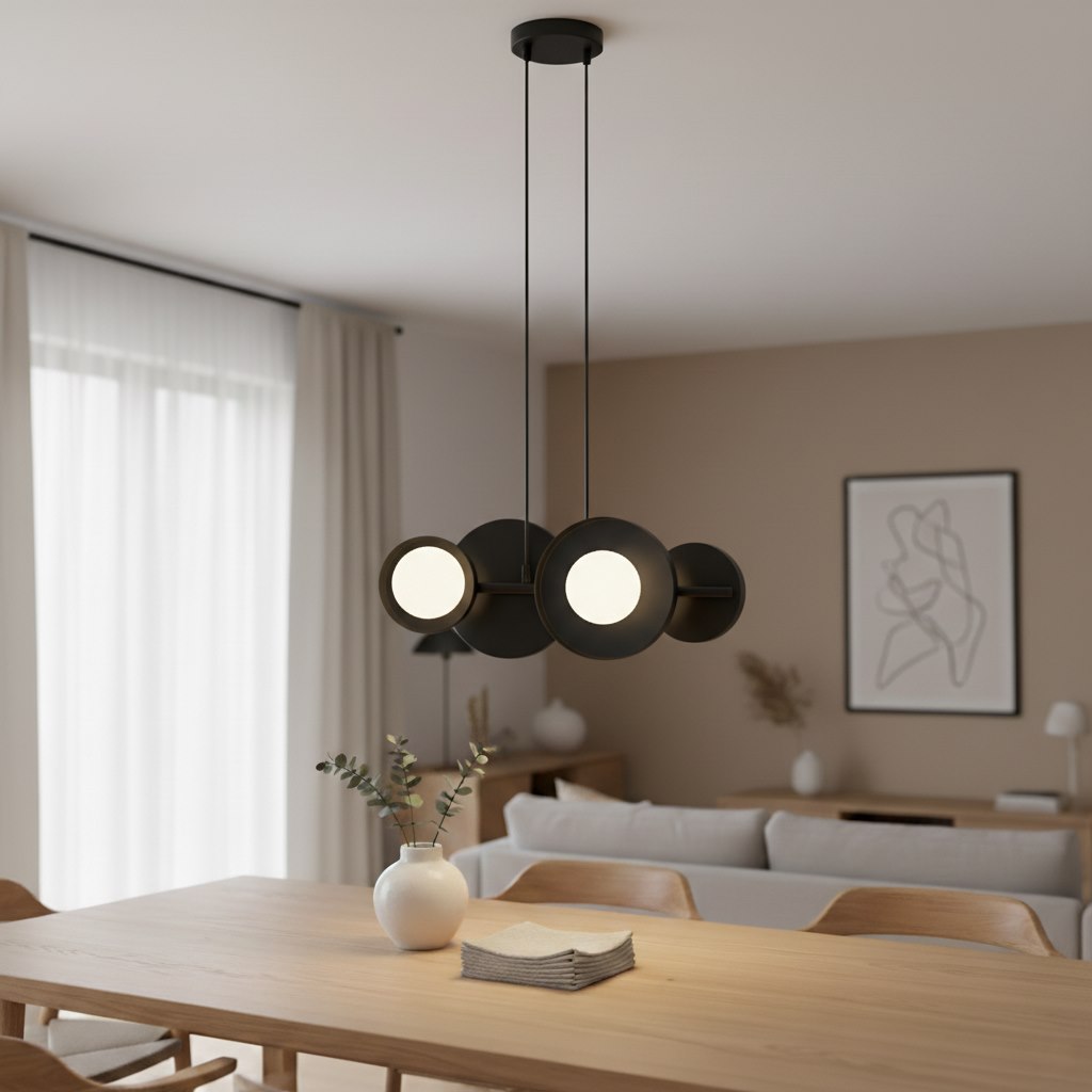 Závěsné svítidlo MODEL 4 – černé, bílé sklo