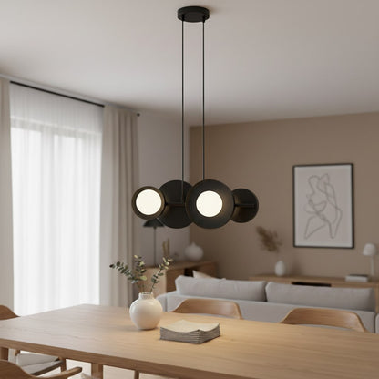 Závěsné svítidlo MODEL 4 – černé, bílé sklo