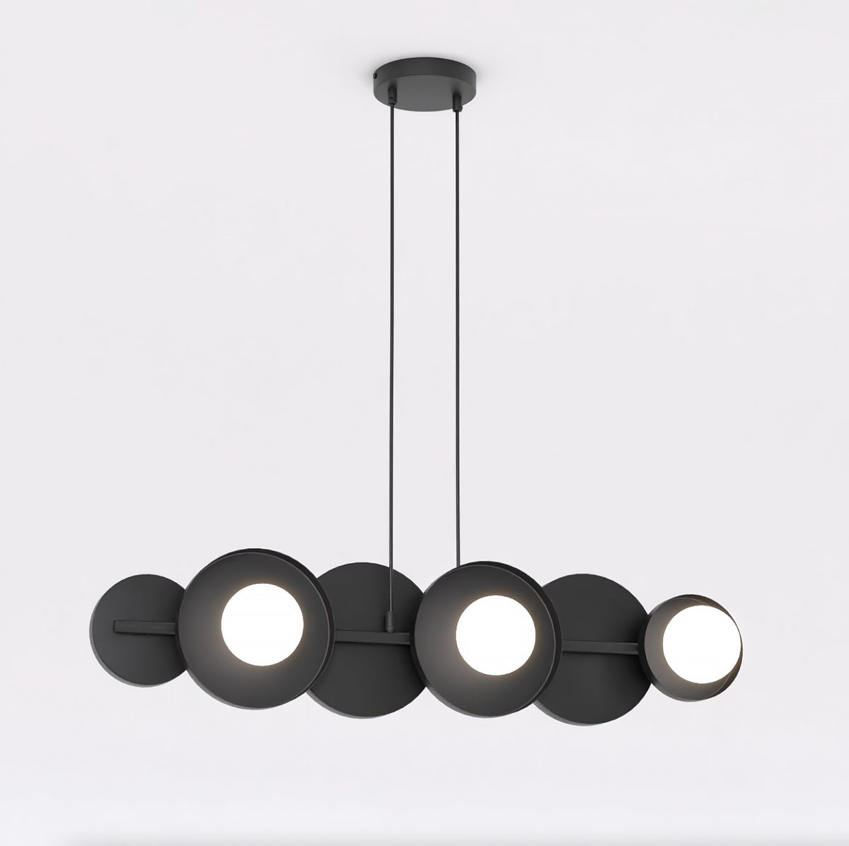 Závěsné svítidlo MODEL 6 – černé, bílé sklo