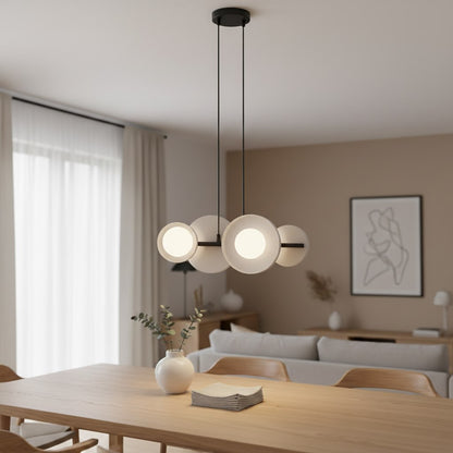 Závěsné svítidlo MODEL 4 – černé / bílé, bílé sklo