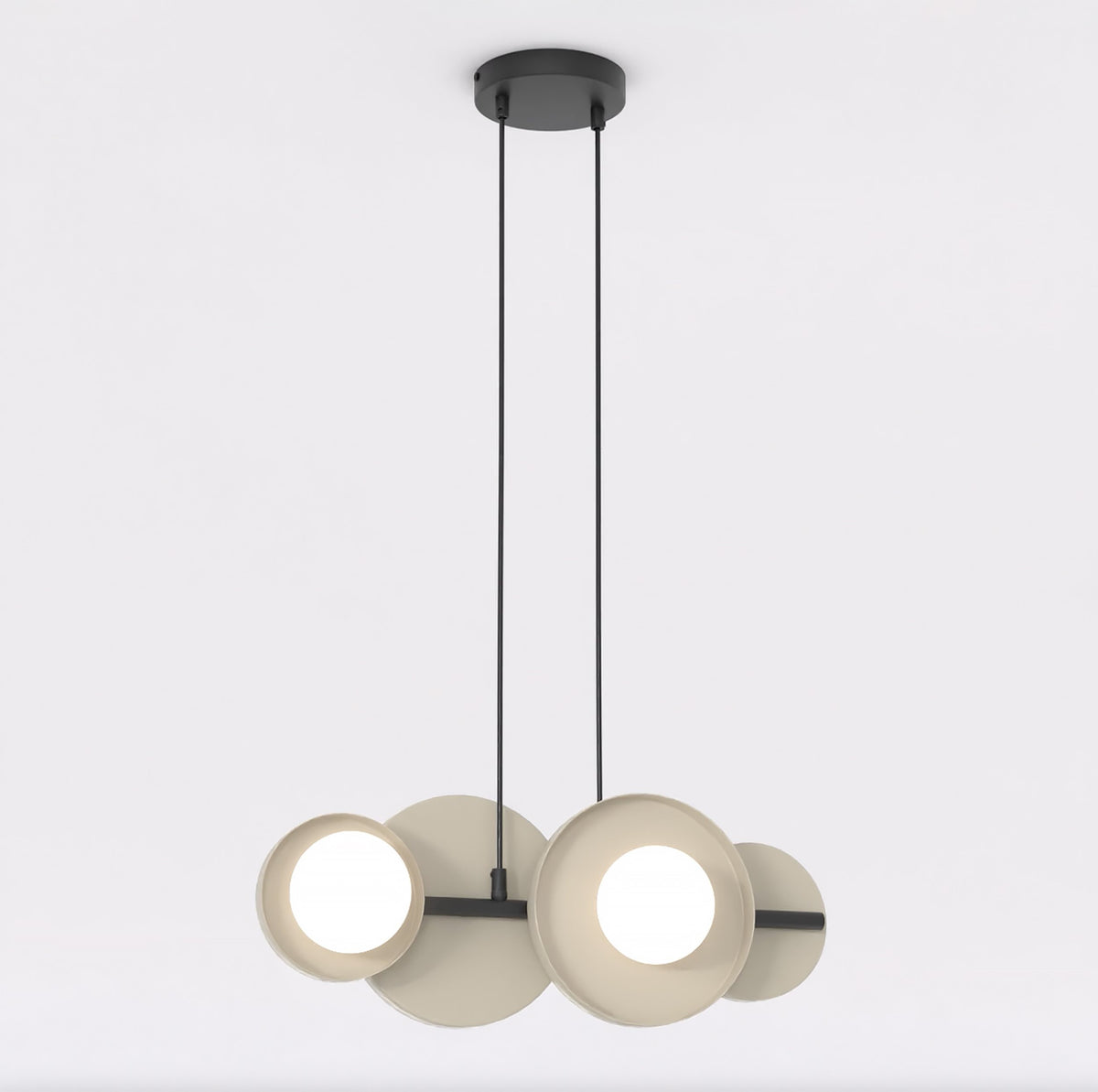 Závěsné svítidlo MODEL 4 – černé / moka, bílé sklo