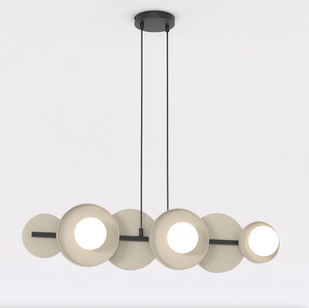 Závěsné svítidlo MODEL 6 – černé / moka, bílé sklo