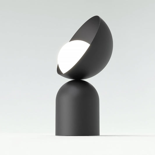 Stolní lampa BOTO LN1 – černá, bílé sklo