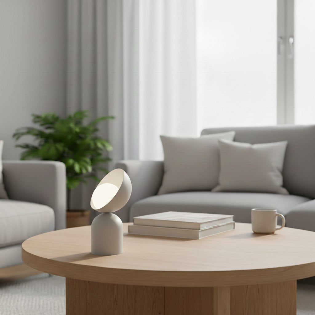 Stolní lampa BOTO LN1 – bílá, bílé sklo