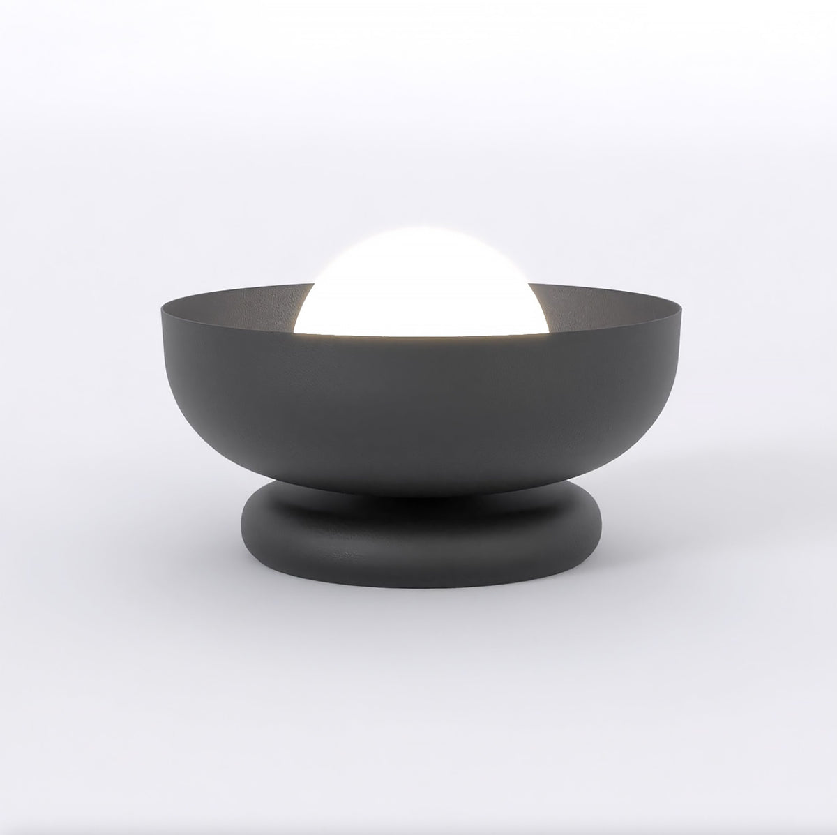 Stolní lampa OZZY LN1 – černá, bílé sklo