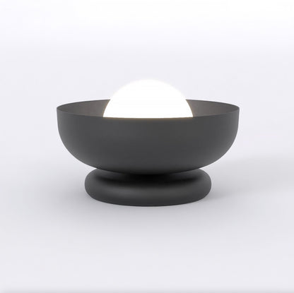 Stolní lampa OZZY LN1 – černá, bílé sklo
