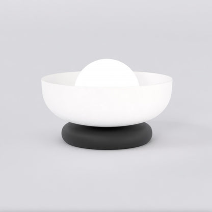 Stolní lampa OZZY LN1 – černá / bílá, bílé sklo