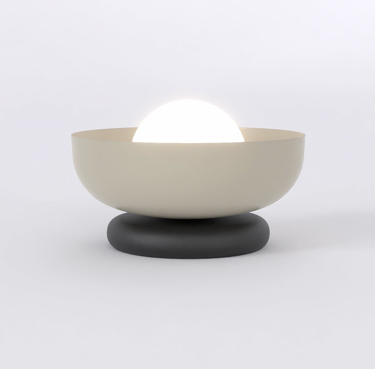 Stolní lampa OZZY LN1 – černá / moka, bílé sklo