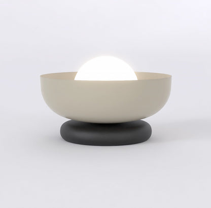 Stolní lampa OZZY LN1 – černá / moka, bílé sklo