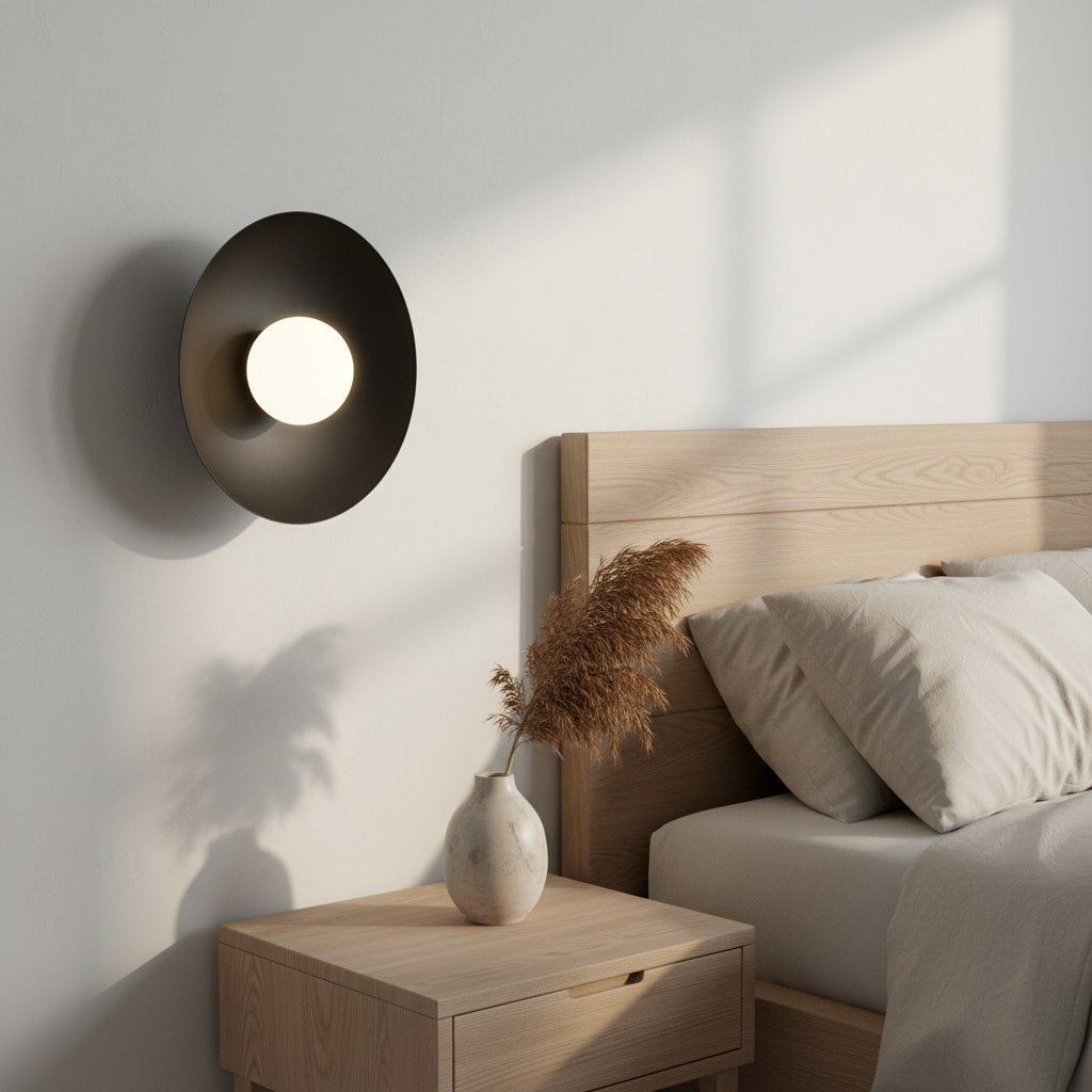 Nástěnné svítidlo INSPO K1 – černé, bílé sklo