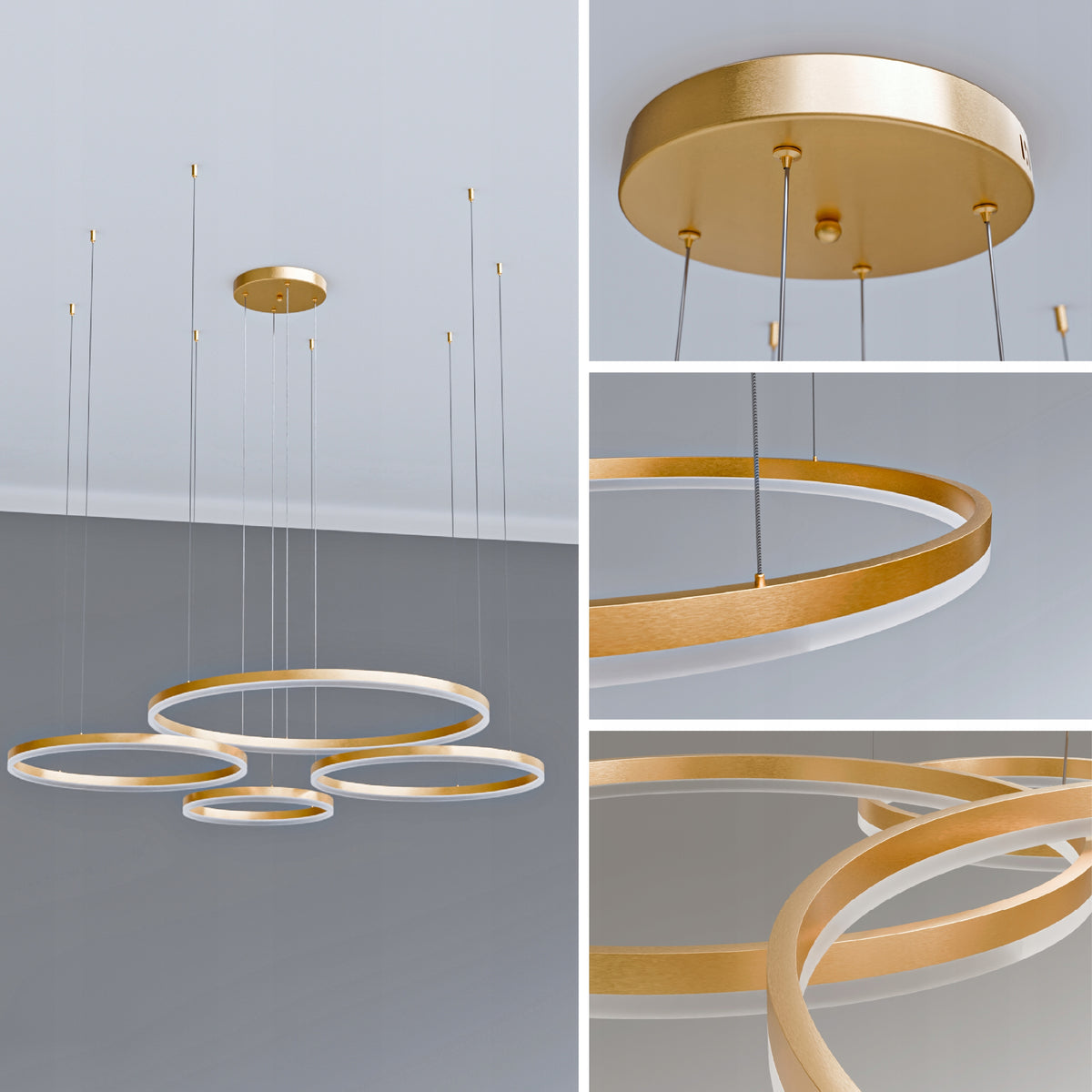 Zlaté LED závěsné svítidlo 272 W