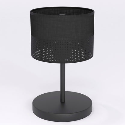 Stolní lampa KARBON LN1 – černá, černé textilní stínidlo