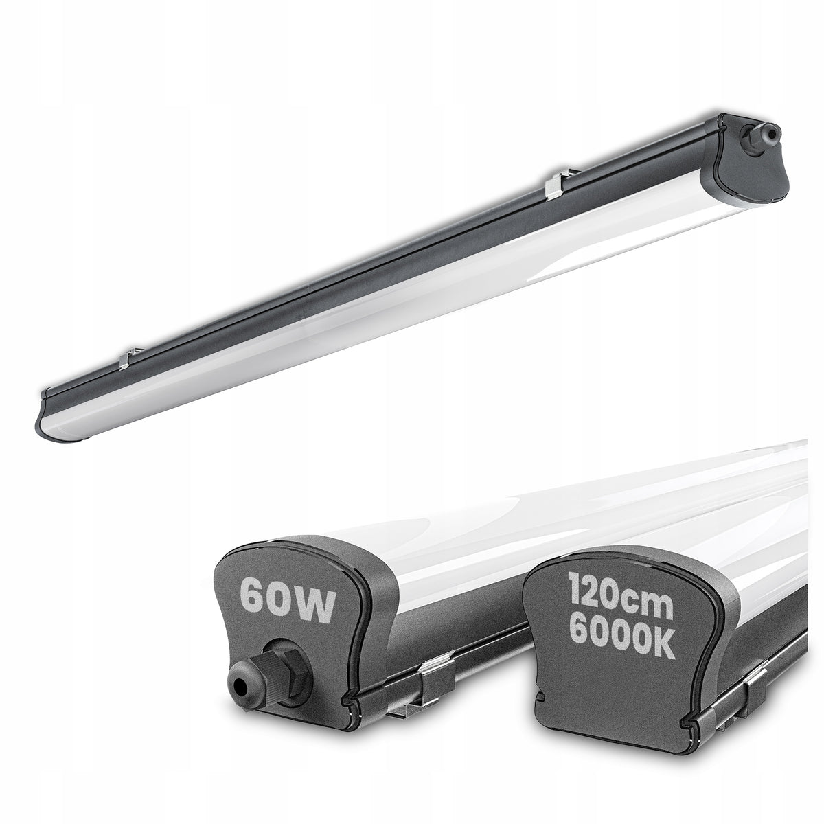 Prachotěsné LED svítidlo 60 W, 120 cm, IP65
