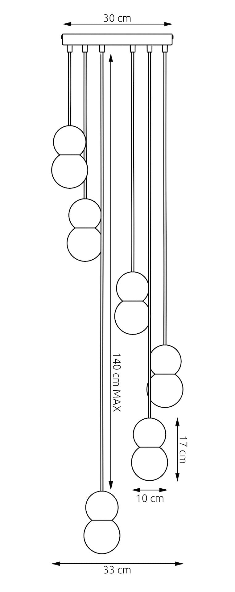 Závěsné svítidlo LOOP 6 – černé