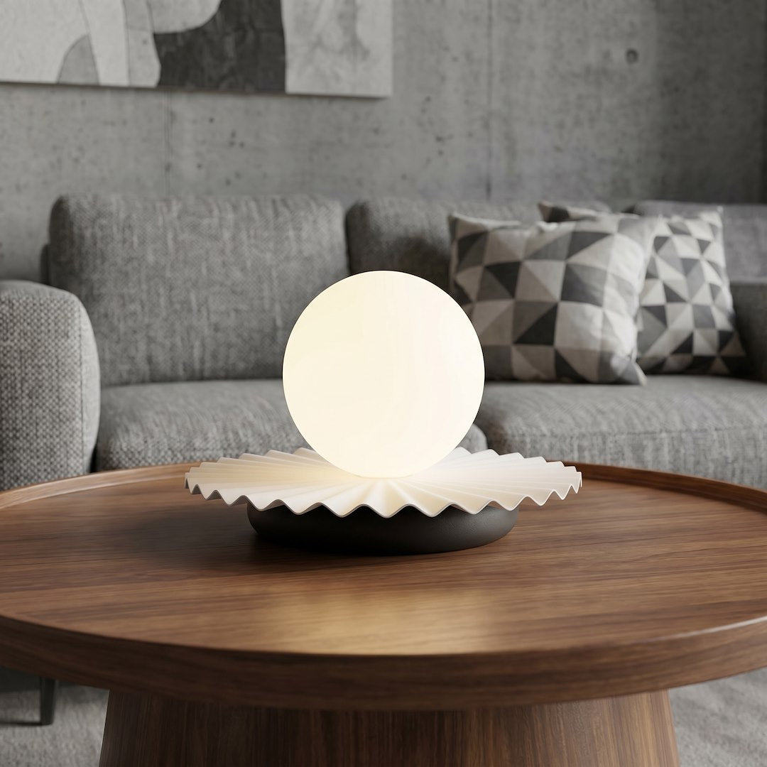Stolní lampa UMBRA LN1 – bílá / černá, bílé sklo