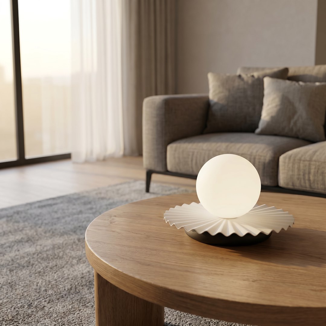 Stolní lampa UMBRA LN1 – bílá / černá, bílé sklo