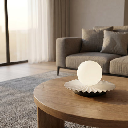 Stolní lampa UMBRA LN1 – bílá / černá, bílé sklo