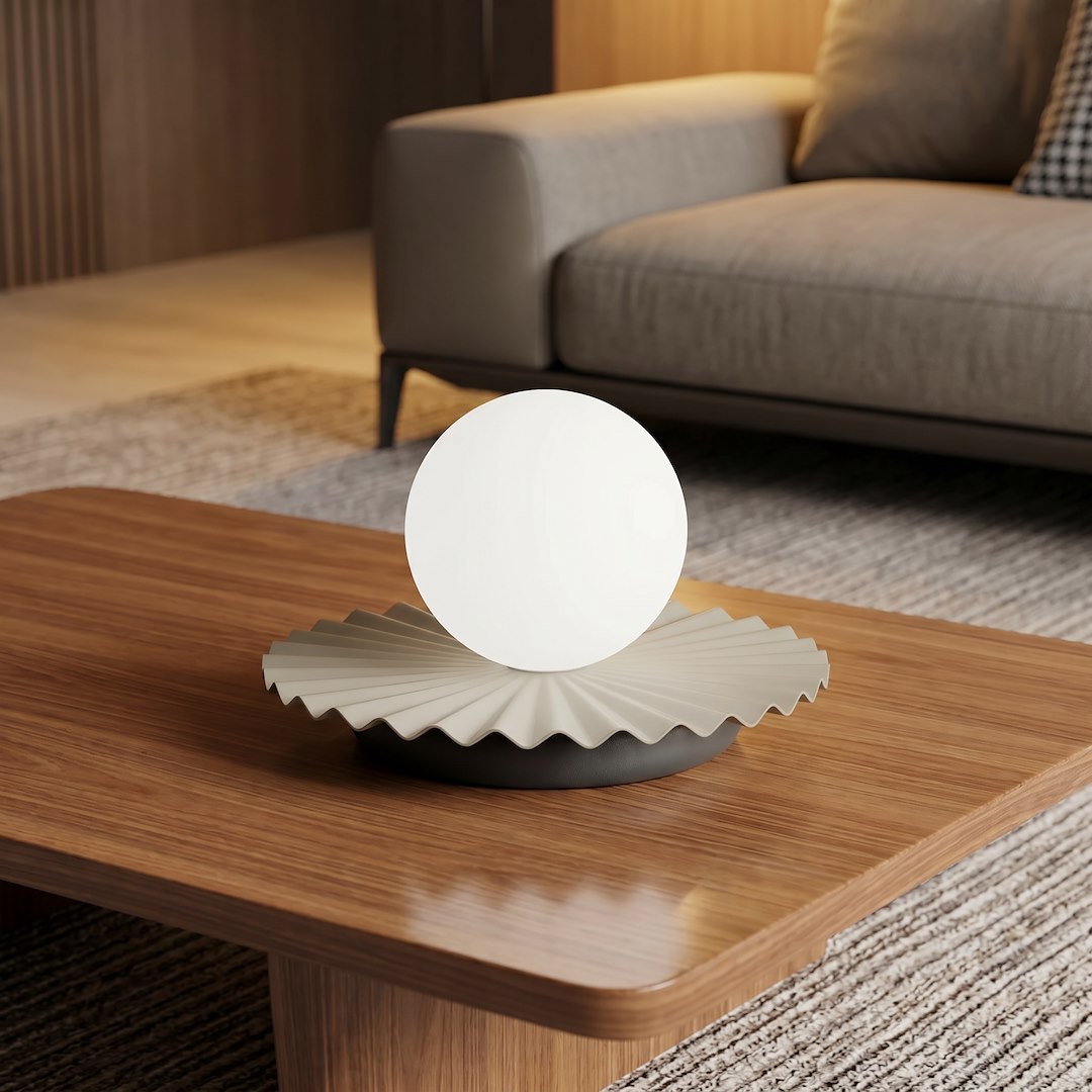 Stolní lampa UMBRA LN1 – moka / černá, bílé sklo