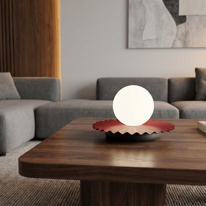 Stolní lampa UMBRA LN1 – vínová / černá, bílé sklo