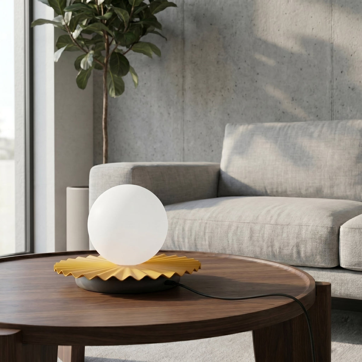 Stolní lampa UMBRA LN1 – oranžová / černá, bílé sklo