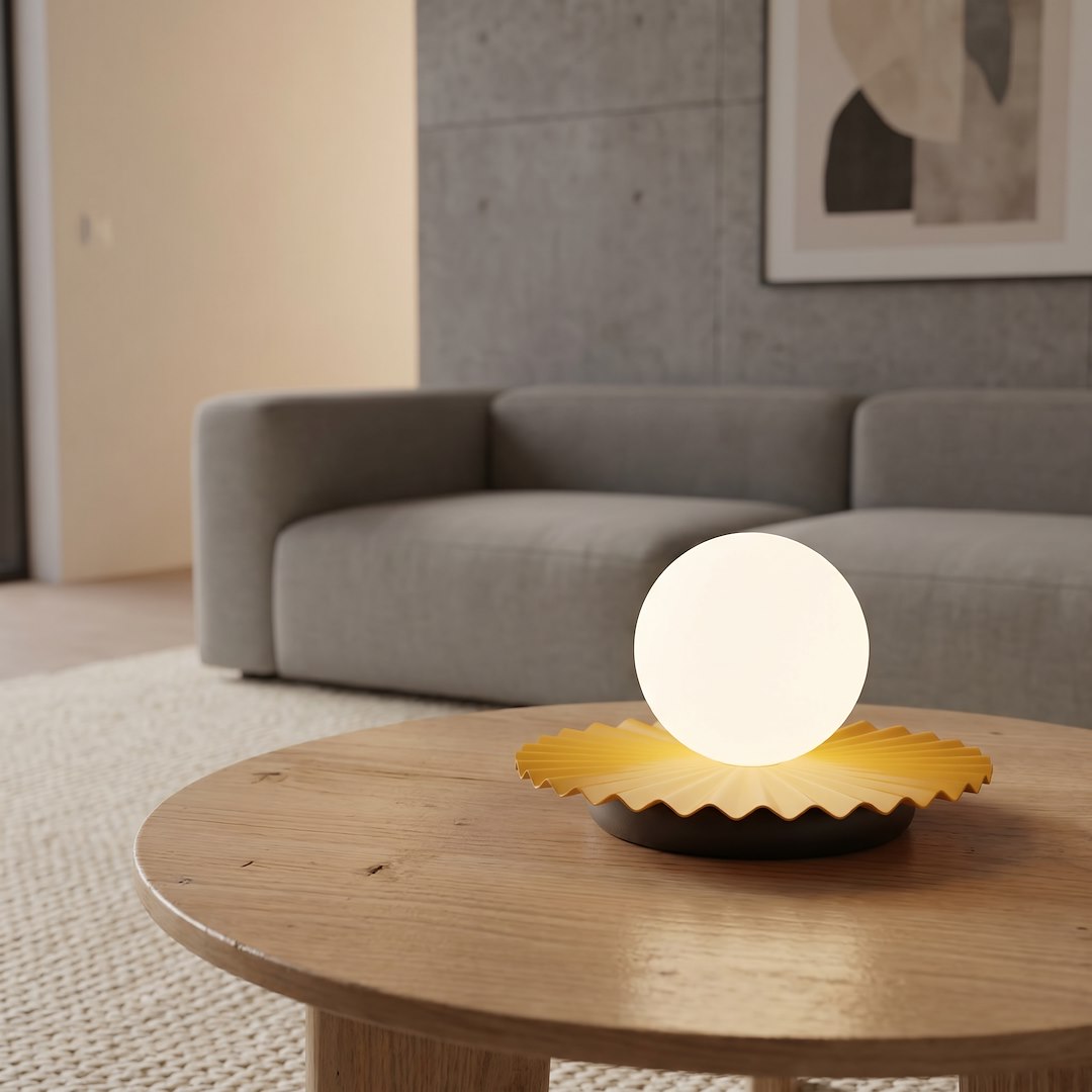 Stolní lampa UMBRA LN1 – oranžová / černá, bílé sklo