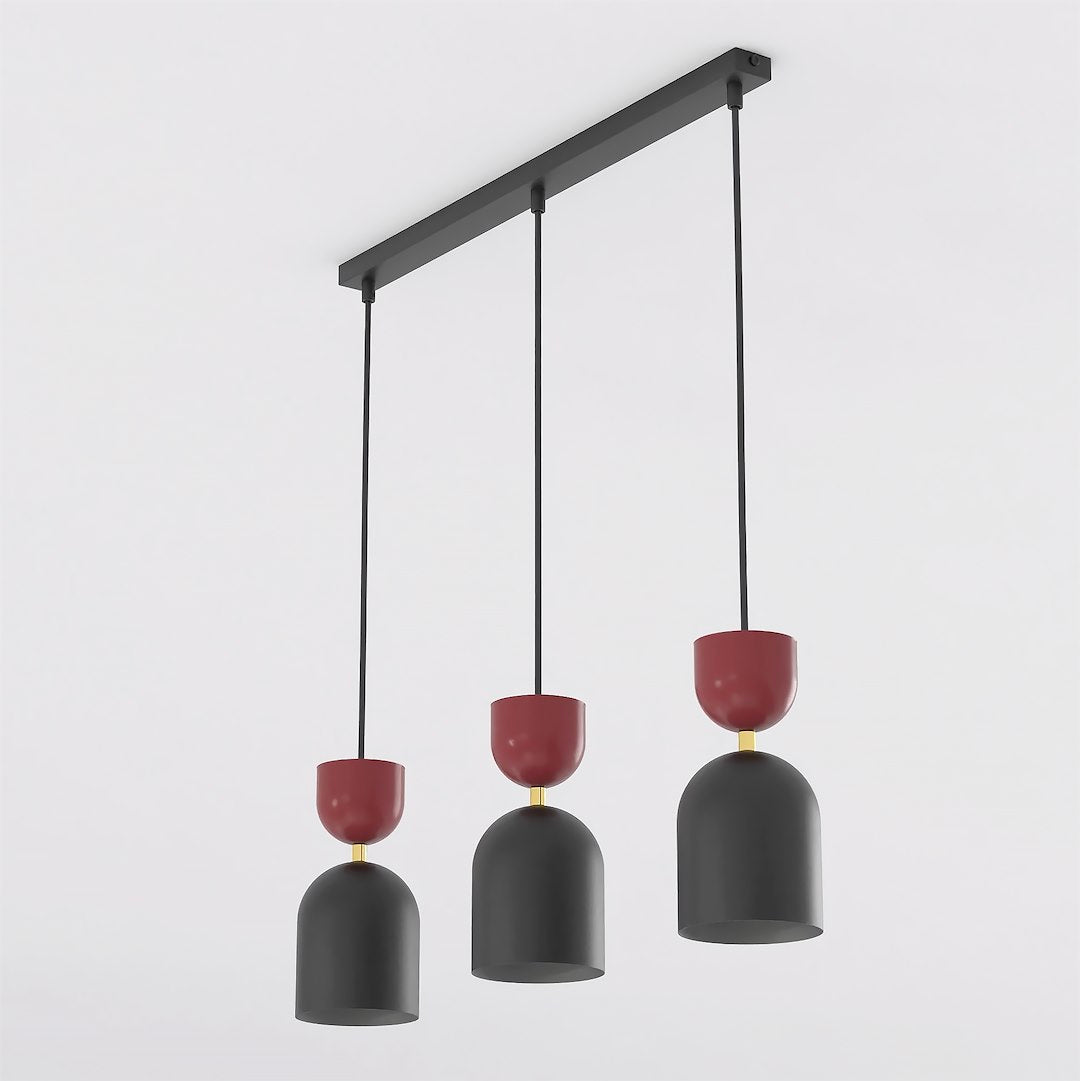 Závěsné svítidlo GAUDI 3 – černé / vínové