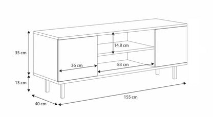 TV stolek FOCUS 155 cm – kašmír, černé nožky