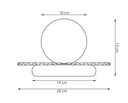 Stolní lampa UMBRA LN1 – tlumeně modrá, bílé sklo