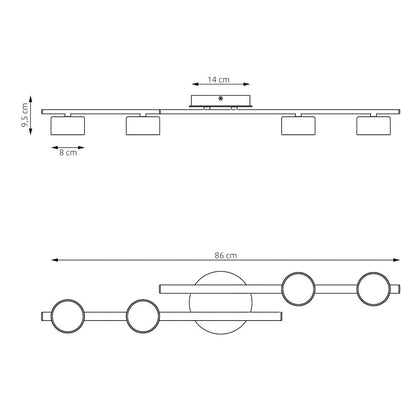 Stropní svítidlo FRAGMENT 4 – tlumeně modré