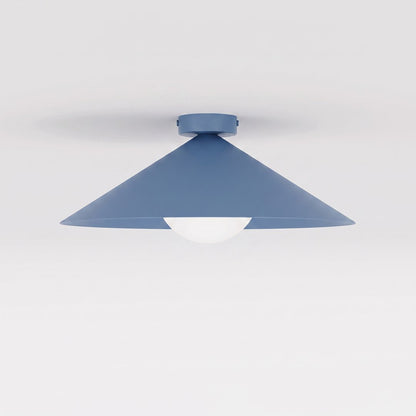 Stropní svítidlo MONO 1M – tlumeně modré, bílé sklo