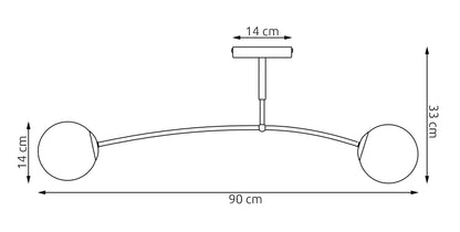 Stropní svítidlo PREGOS 2 – tlumeně modré, bílé sklo