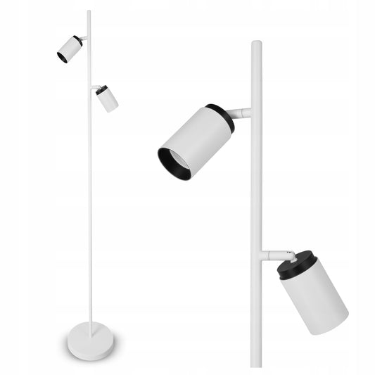 Bílá stojací lampa GU10, nastavitelná