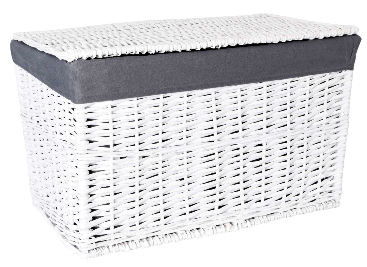 Truhla proutěný 76x46x46 cm - 160L - bílo-šedý