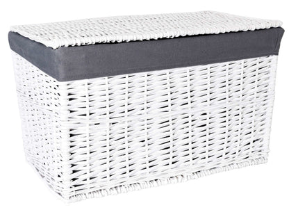 Truhla proutěný 76x46x46 cm - 160L - bílo-šedý