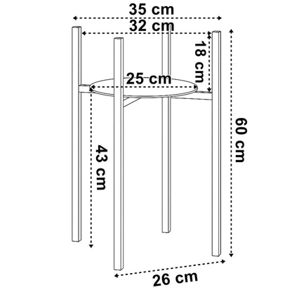 Stojan na květiny loftový Torre 60 cm černý