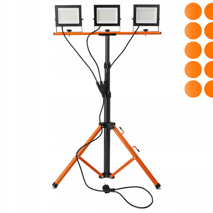 LED pracovní reflektor na stativu 3 × 50 W, 16 500 lm, 4500 K, IP65, výška 180 cm
