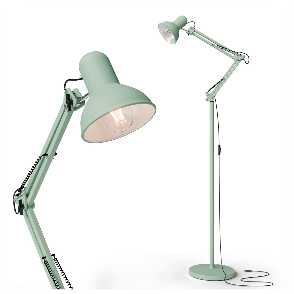 Mátová stojací lampa E27 190 cm, nastavitelná