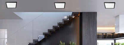 Černý přisazený LED panel 36 W, 40 × 40 cm