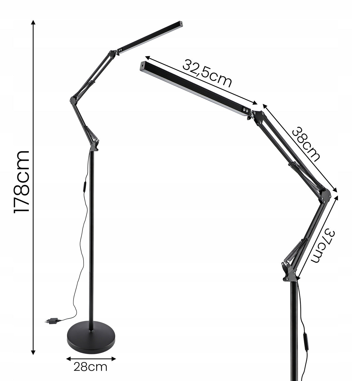 LED stojací lampa 10 W, 3 režimy barvy světla
