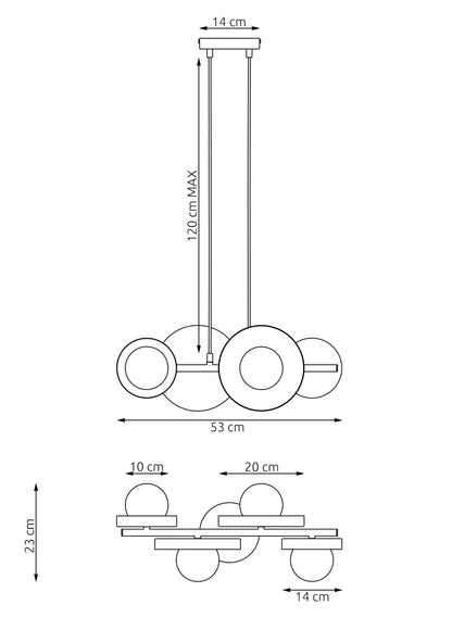 Závěsné svítidlo MODEL 4 – černé, bílé sklo