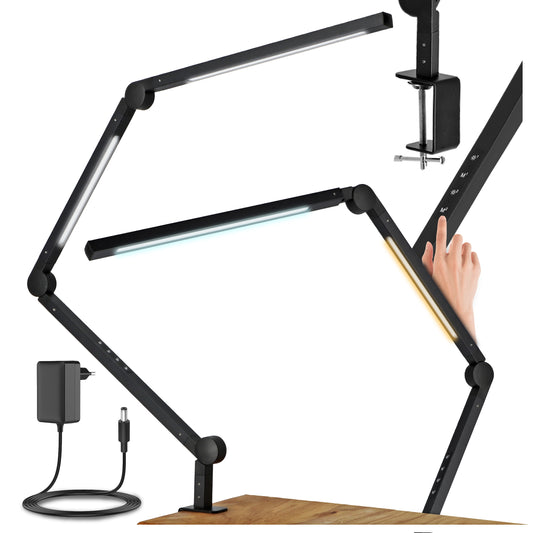LED stolní lampa, s dotykovým ovládáním, nastavitelná, dvojitá