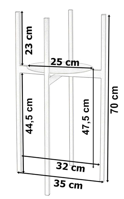 Stojan na květiny loftový Torre 70 cm černý